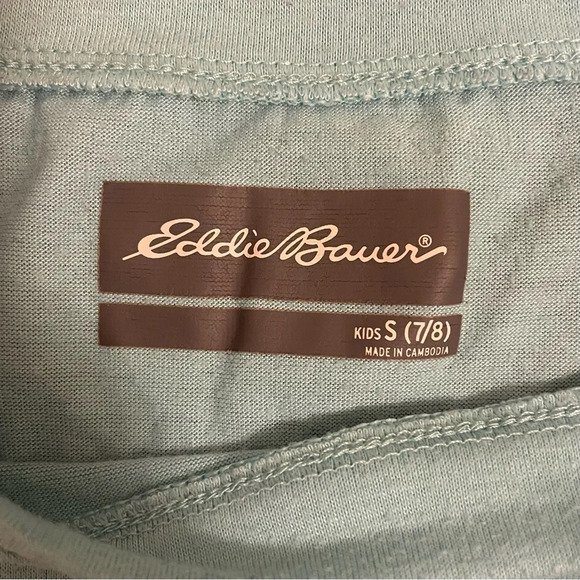 4/$25 Eddie Bauer 2 Piece Pajama Set Girls Small 7/8 Blue White Clouds - Picture 6 of 13